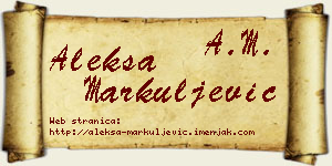 Aleksa Markuljević vizit kartica